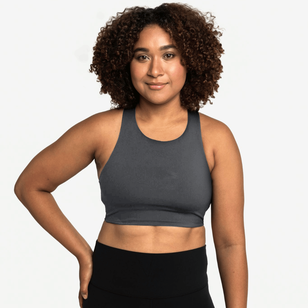 Black sports bra crop top sales